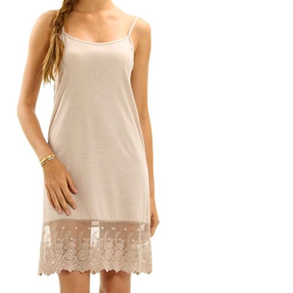 ODDI Small Taupe Dress Extender Tunic Shirt Slip - Picture 3 of 9